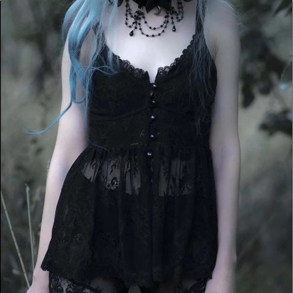 Killstar Tops - Killstar | Into Ashes Lace Top